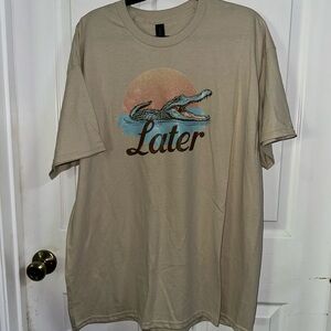 NEW Handcrafted Light Tan Later Gator Shirt XL